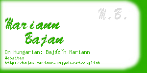 mariann bajan business card